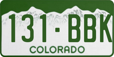 CO license plate 131BBK