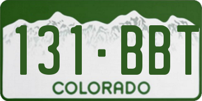 CO license plate 131BBT