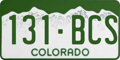 CO license plate 131BCS