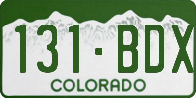 CO license plate 131BDX