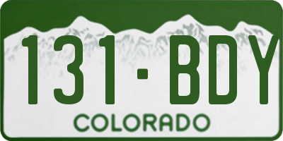 CO license plate 131BDY