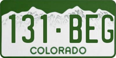 CO license plate 131BEG