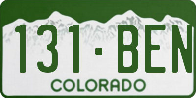 CO license plate 131BEN