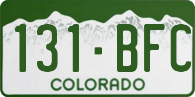 CO license plate 131BFC