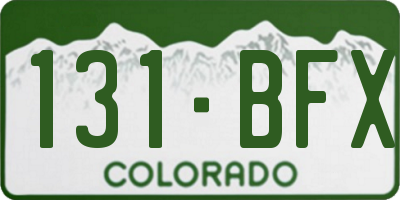 CO license plate 131BFX