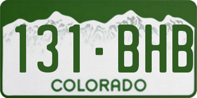 CO license plate 131BHB