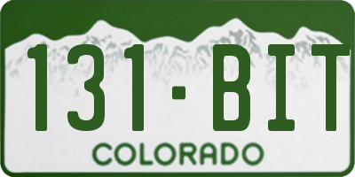 CO license plate 131BIT