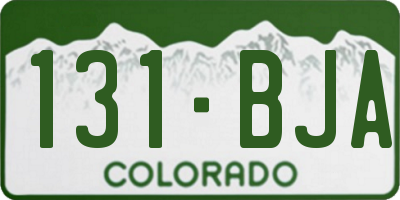CO license plate 131BJA