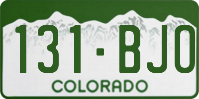 CO license plate 131BJO