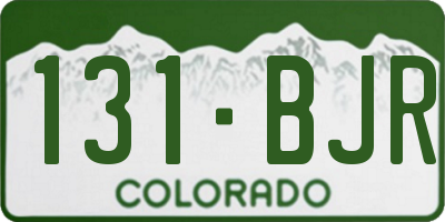 CO license plate 131BJR