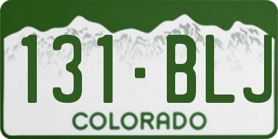 CO license plate 131BLJ
