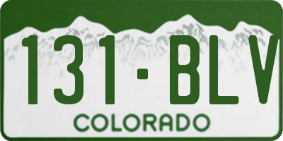 CO license plate 131BLV