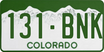 CO license plate 131BNK