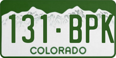 CO license plate 131BPK