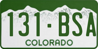 CO license plate 131BSA