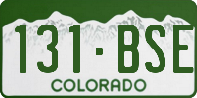 CO license plate 131BSE