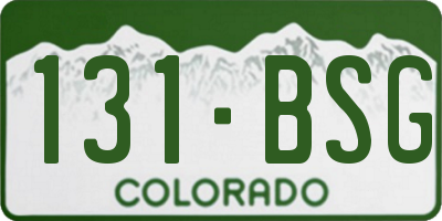 CO license plate 131BSG
