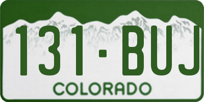 CO license plate 131BUJ