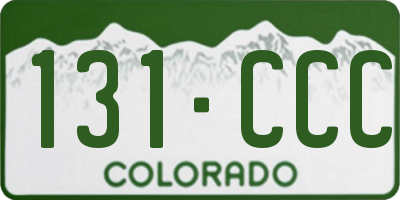 CO license plate 131CCC