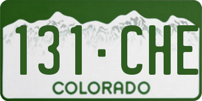 CO license plate 131CHE