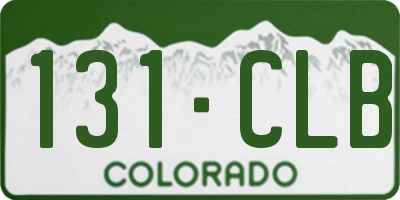 CO license plate 131CLB