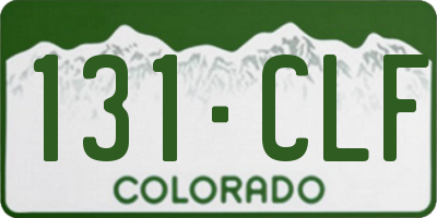 CO license plate 131CLF