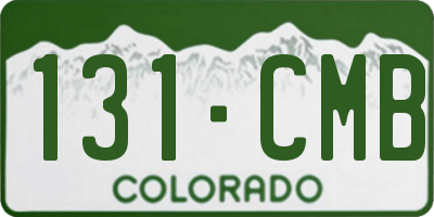 CO license plate 131CMB