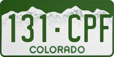 CO license plate 131CPF