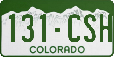CO license plate 131CSH