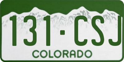 CO license plate 131CSJ