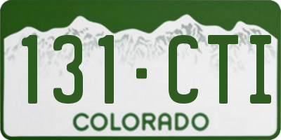 CO license plate 131CTI