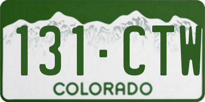 CO license plate 131CTW