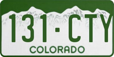 CO license plate 131CTY