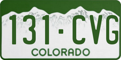 CO license plate 131CVG