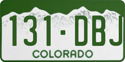 CO license plate 131DBJ