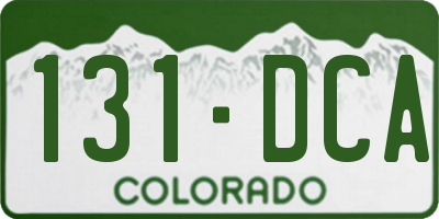 CO license plate 131DCA