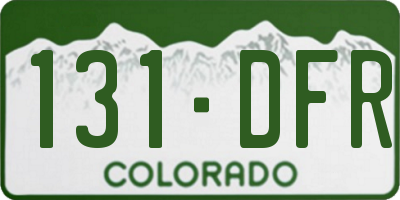 CO license plate 131DFR