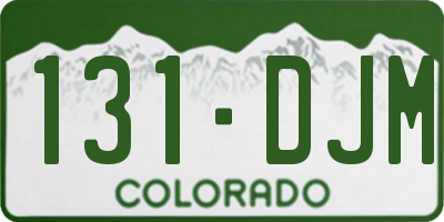 CO license plate 131DJM