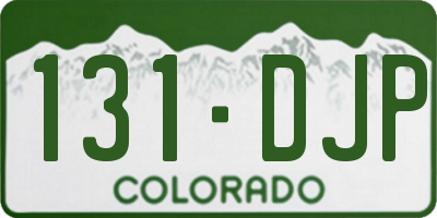 CO license plate 131DJP
