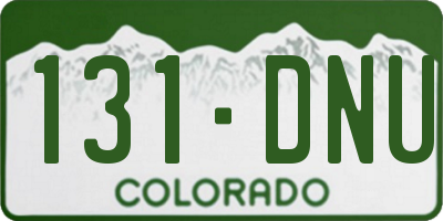 CO license plate 131DNU