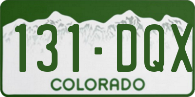 CO license plate 131DQX
