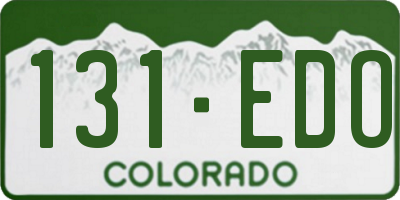 CO license plate 131EDO