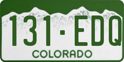 CO license plate 131EDQ