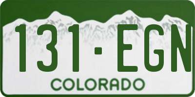 CO license plate 131EGN