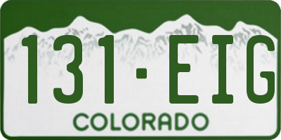 CO license plate 131EIG