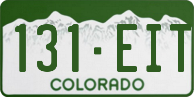 CO license plate 131EIT