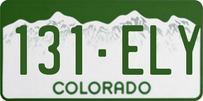 CO license plate 131ELY