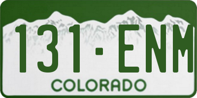 CO license plate 131ENM