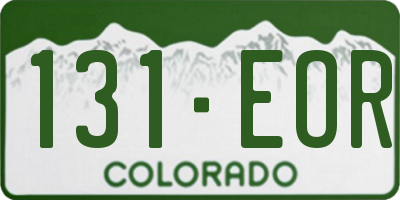 CO license plate 131EOR