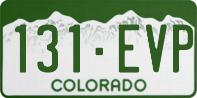 CO license plate 131EVP